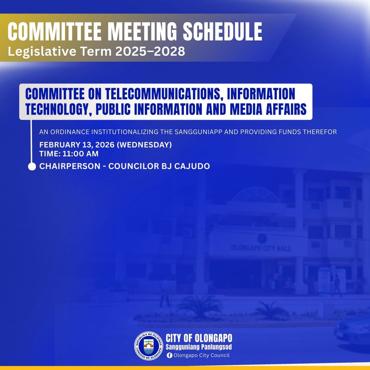 COMMITTEE MEETING SCHEDULE
