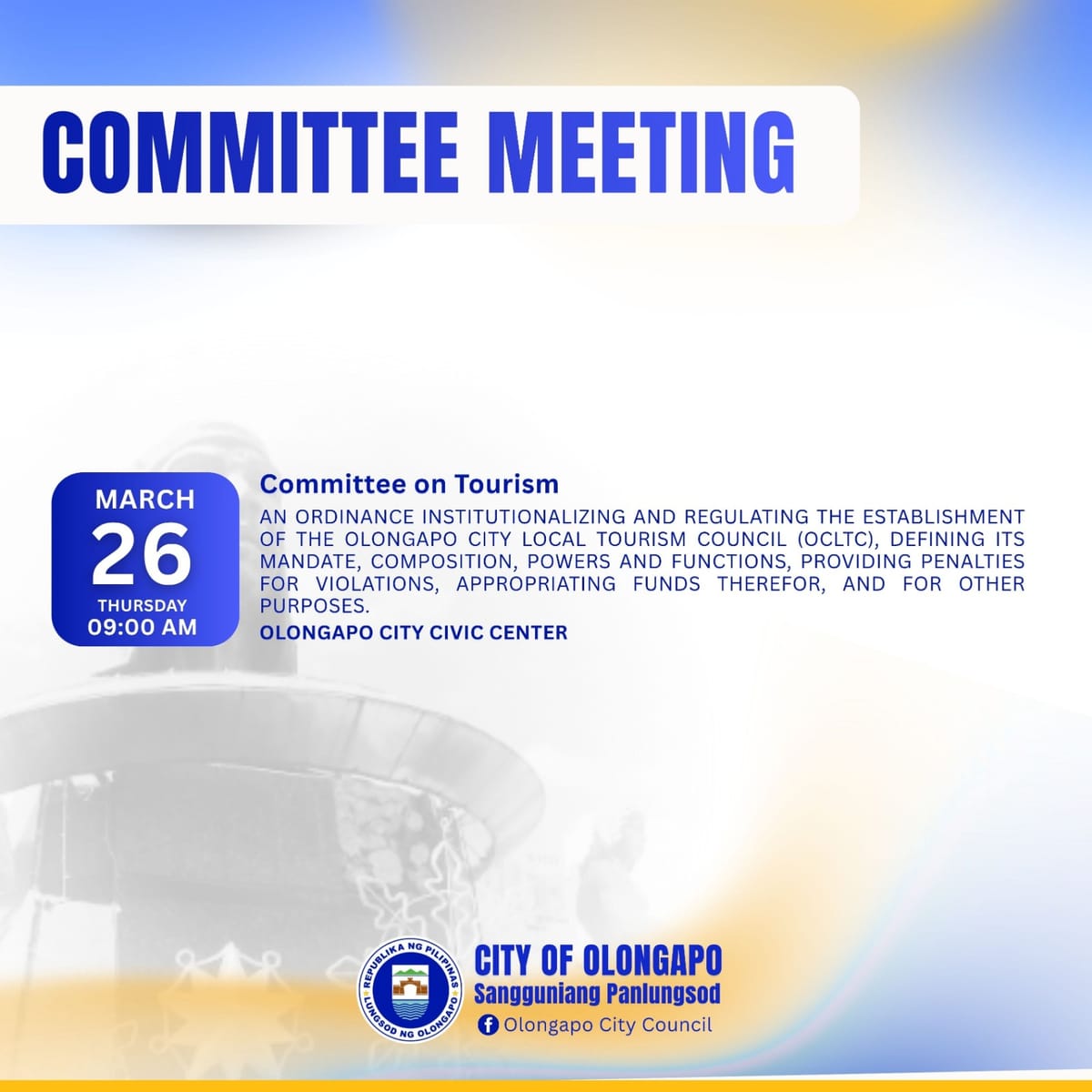 COMMITTEE MEETING SCHEDULE