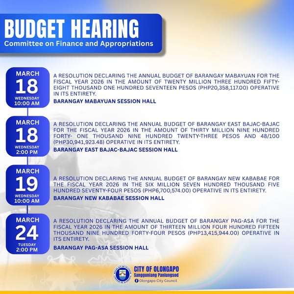 BARANGAY BUDGET HEARING